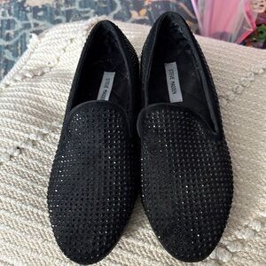 Steve Madden Men's Black Rhinestone Loafers